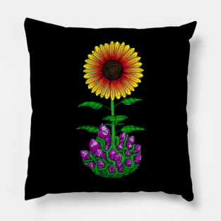 Sunflower and Crystals Pillow