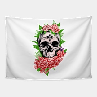 Skull and flower Tapestry