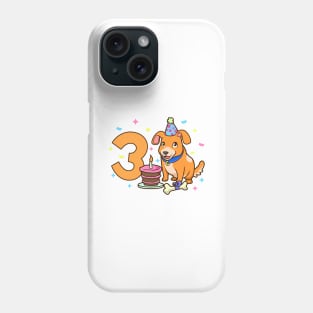 I am 3 with dog - kids birthday 3 years old Phone Case