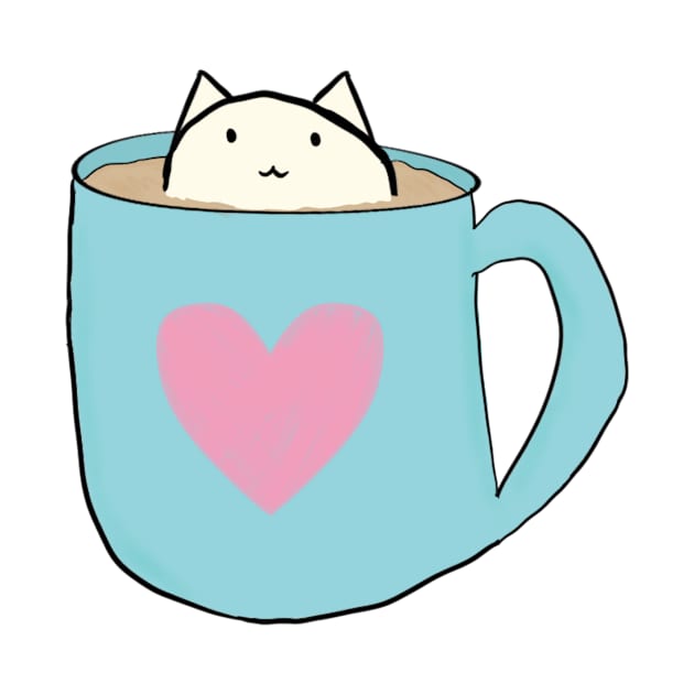 Coffee Cat (White) by mgthepixie