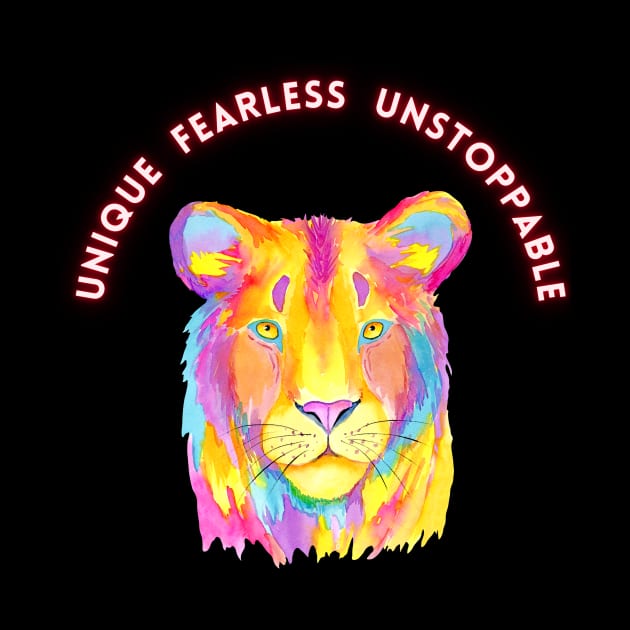 Unique fearless Unstoppable - motivational design tshirt by ThriveMood