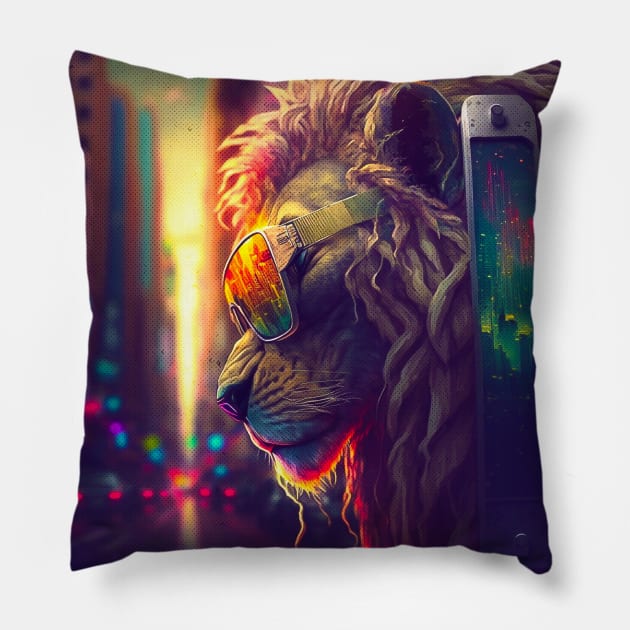 Dread Lion sunset Pillow by DreadX3