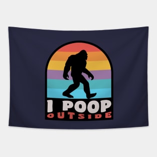 Funny Camping I Poop Outside Bigfoot Sasquatch Tapestry