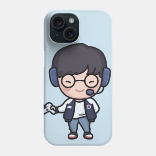 Cute Korean Gamer Boy Cartoon Phone Case