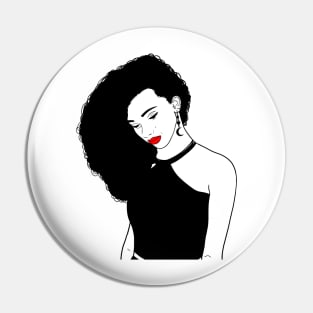 Schöne Frau mit Locken - Geschenk - Beauty Pin