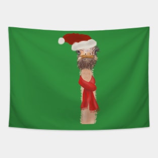 Ostrich Santa Tapestry