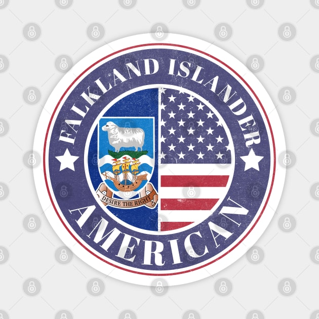 Proud Falkland Islander-American Badge - Falkland Islands Flag Magnet by Yesteeyear