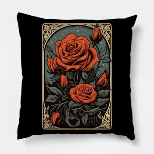 Rose Tarot Card Reader Astrology Occult Pillow