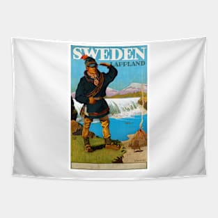 Vintage Travel Poster Sweden Lappland Tapestry