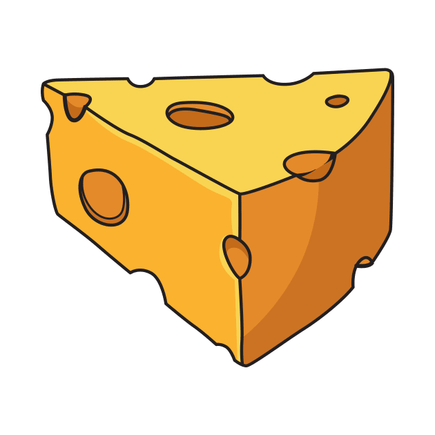 Cheese cartoon illustration by Miss Cartoon