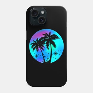 Vaporwave Palm Trees: 80's, 90's Neon Teal Blue, Hot Pink, and Purple Retro Vintage Sunset Tropical Vaporwave Phone Case