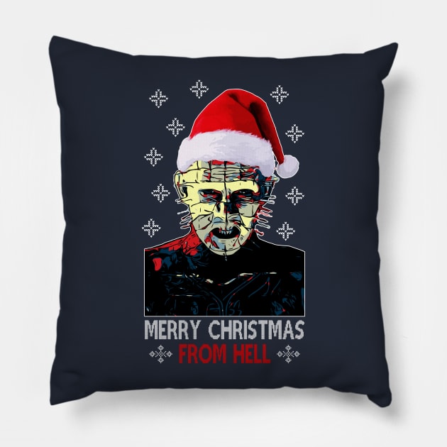 Hellraiser Pinhead Merry Christmas From Hell Pillow by Nova5