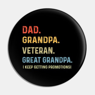 Fathers Day Dad Grandpa Veteran Grandpa From Grand Pin