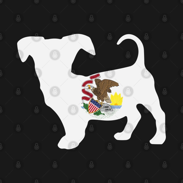 Chiweenie Dog Lover Illinois Flag by ryanjaycruz