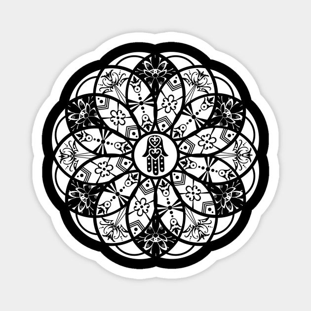 Hamsa Mandala Magnet by MellowGroove