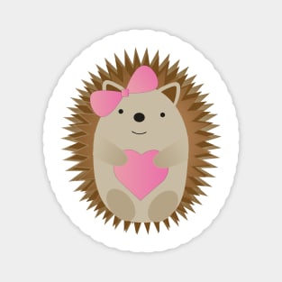 Cute Hedgehog wearing a Pink Bow Magnet