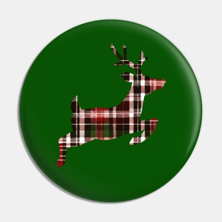 Christmas Plaid Flying Reindeer Pin