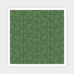 Sage Green Evergreen Scene  - Monochrome - Cozy Winter Collection Magnet