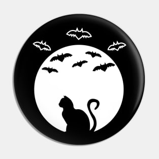 Cat and Bats Pin