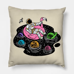 Relax Astronaut in universe pool Pillow