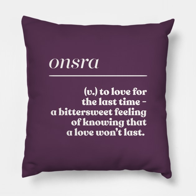 Onsra / Etymology Lover Typography Design Pillow by DankFutura