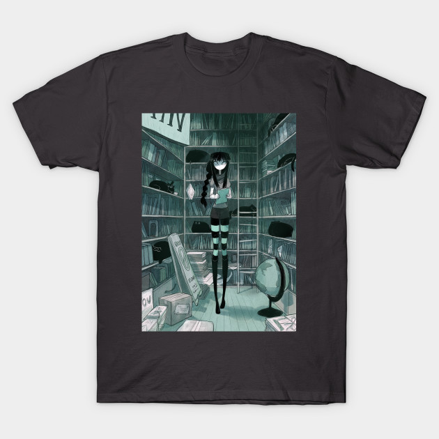 Discover Black cat bookstore - Cat - T-Shirt