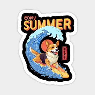 Corgi Enjoy Summer Magnet