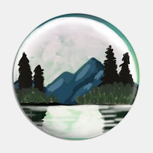 Green moonlight Pin