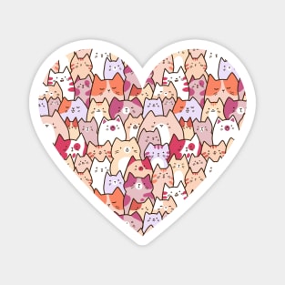 Cute cats in a heart illustration Magnet