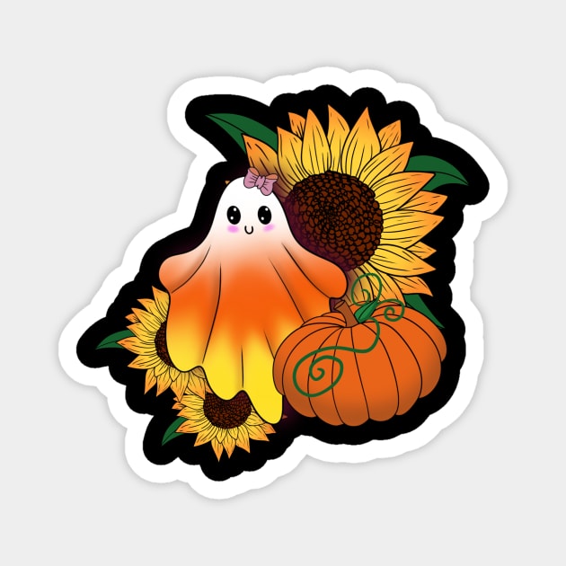 Candy corn ghost Magnet by TeasDesignSpot