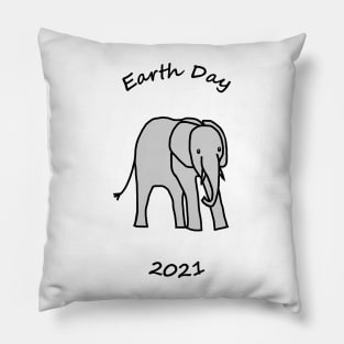 Earth Day 2021 Young Elephant Pillow