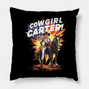 cowboy carter - Girl with amircan dream Pillow
