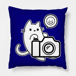 Cat Photographer Smile Please Pillow