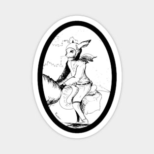 Equestrian inspired bunny - fantasy inspired art and designs Magnet