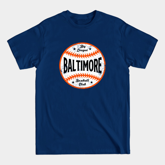 Disover Baltimore Retro Big League Baseball - Black - Baltimore - T-Shirt