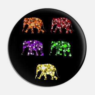 Rainbow Polkadot Elephants Pin