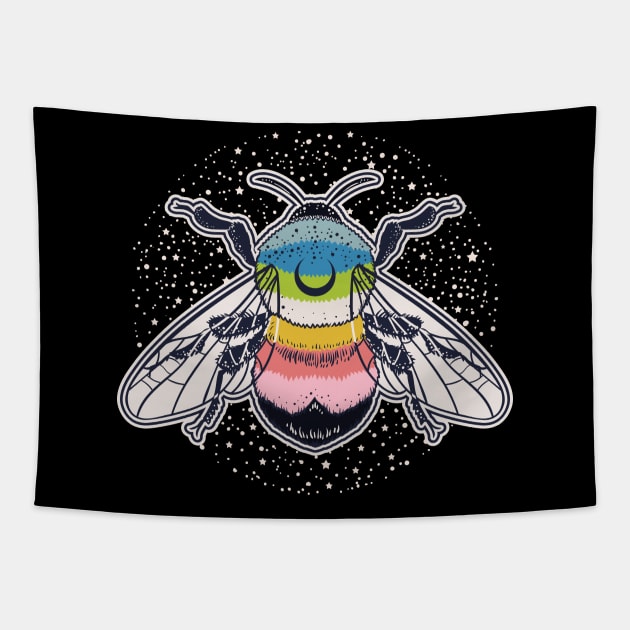 Queer Bee Proud LGBT Gay Pride Flag Tapestry by Psitta