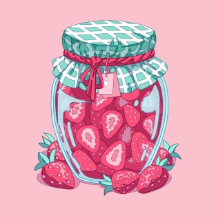 A cute red jar with some strawberry jam T-Shirt