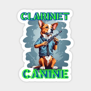 Dog Clarinetist: "Clarinet Canine" Magnet