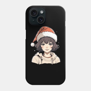 Anime christmas waifu Phone Case