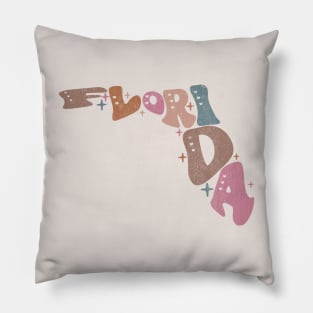 Florida State Retro Typography Pillow