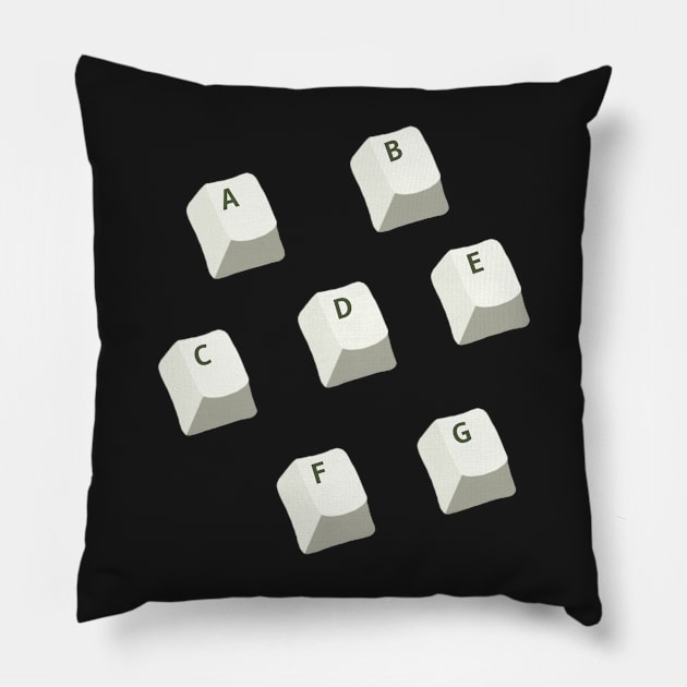 Keycaps letters A-G Pillow by VanillaShanila