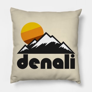 Retro Denali ))(( Tourist Souvenir Travel Alaska Design Pillow