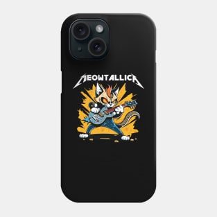 Meowtallica white text Phone Case