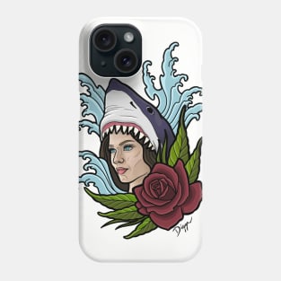 Shark Lady Head Phone Case