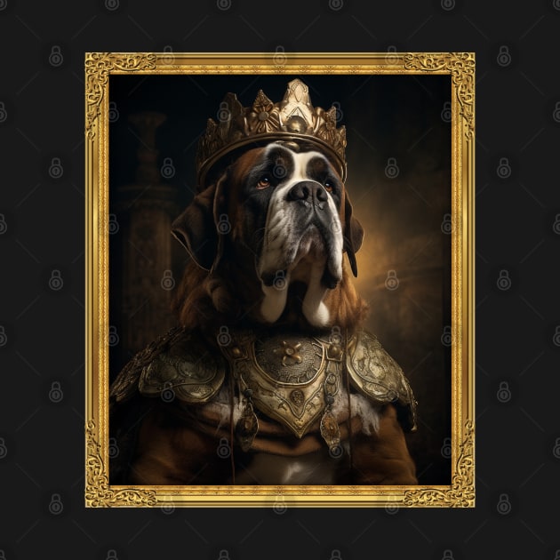 Regal St. Bernard - Medieval Swiss King (Framed) by HUH? Designs