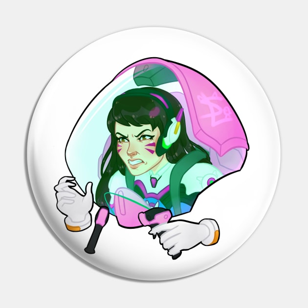 Angry D.Va Pin by LinDemonic