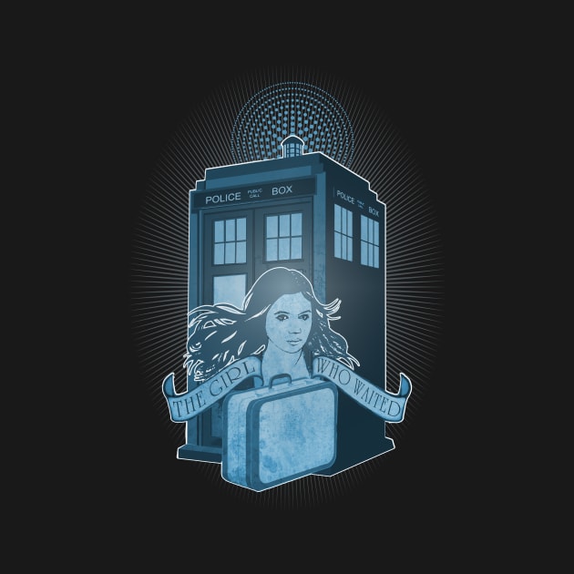 THE GIRL WHO WAITED BLUE VERSION by KARMADESIGNER T-SHIRT SHOP