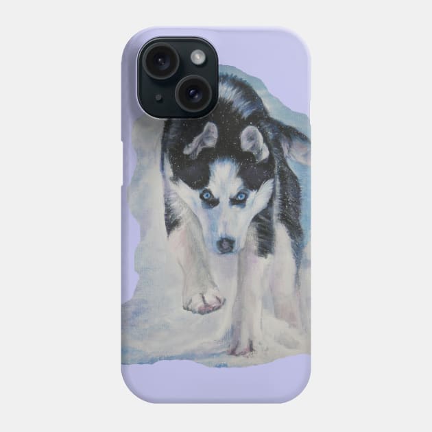 Siberian Husky Fine Art Painting Phone Case by LASHEPARD