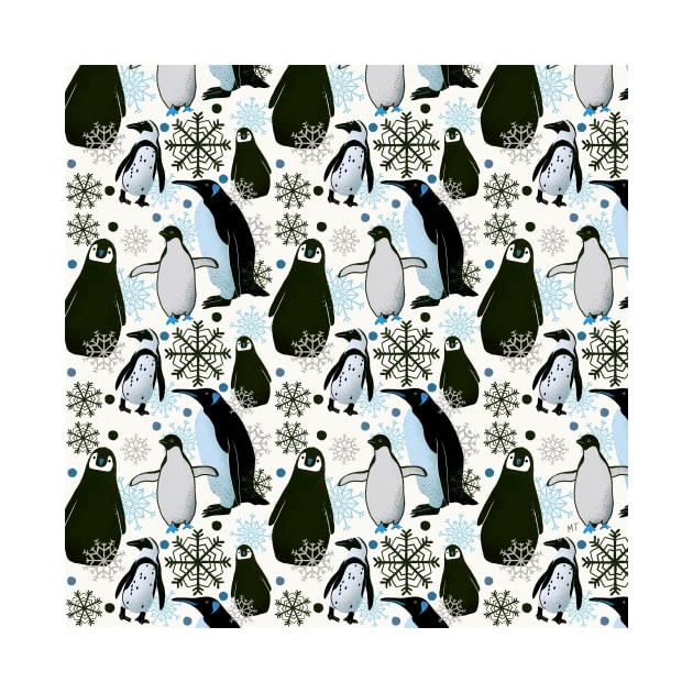 Snowy Penguins - Blue by monitdesign